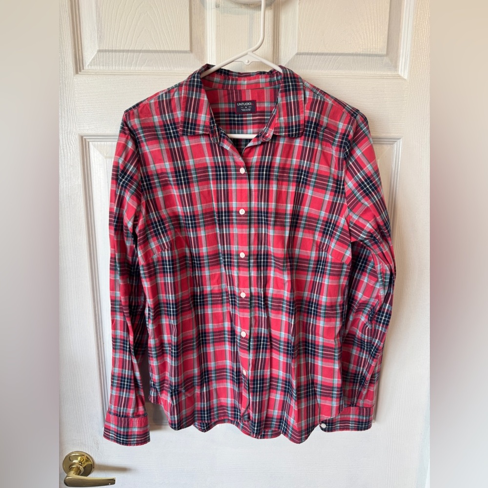 UNTUCKit Women's Plaid Button Down Shirt